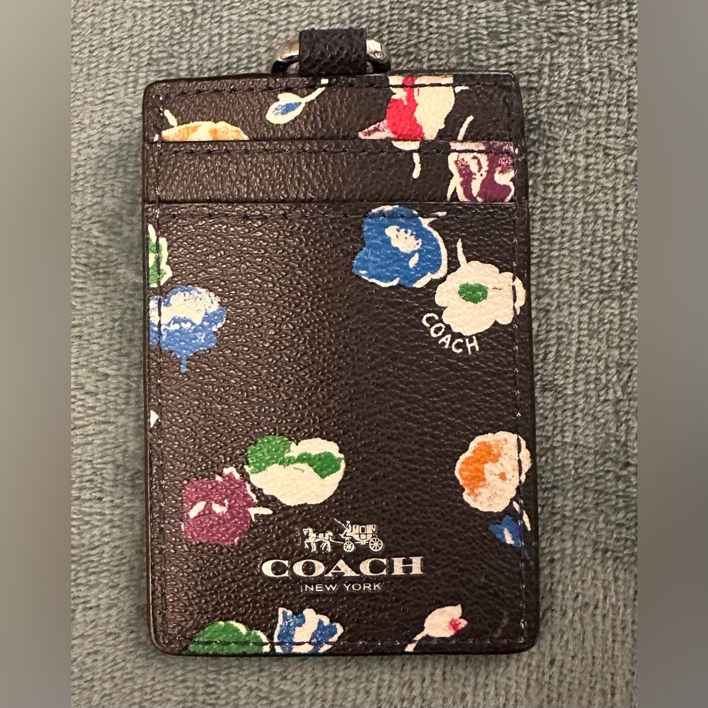 Coach ID and credit card holder - black with design